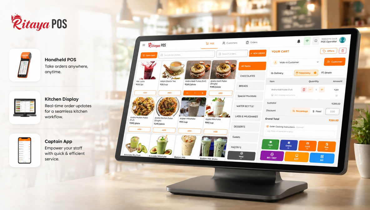 Ritaya POS on desktop and tablet